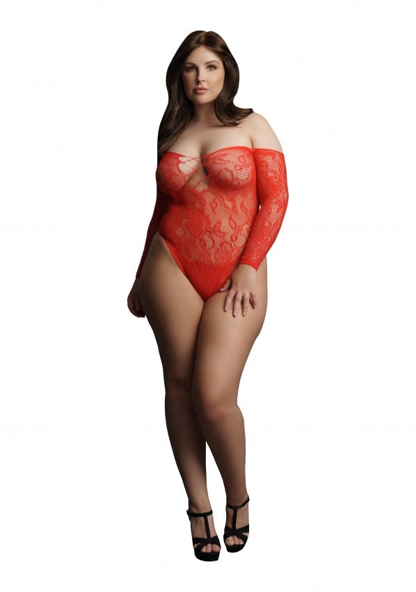 Wonder Strass Bodysuit rood maat OS of QS - SM - speeltjes