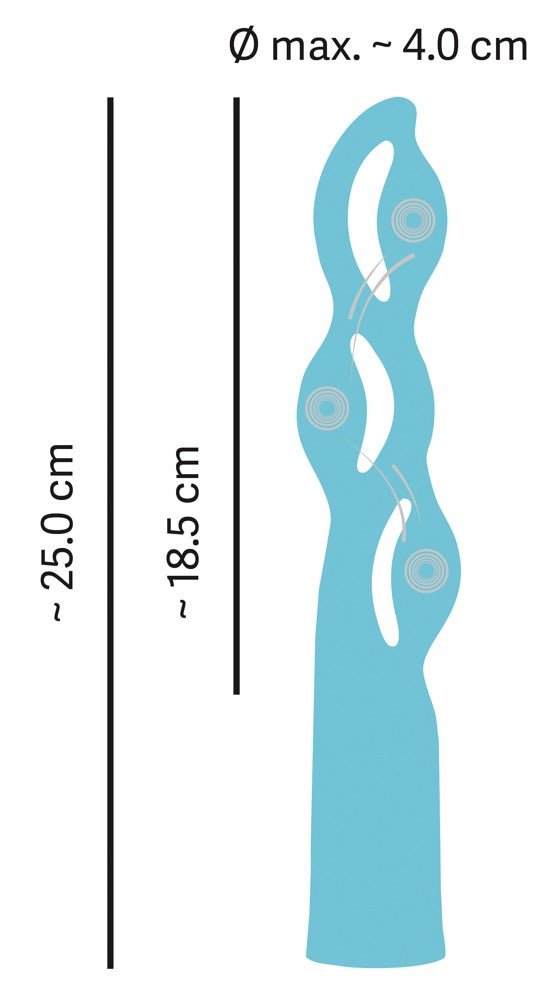 You2Toys Fabulous Vibrator Turquoise – 3 Motoren 7 Standen Waterproof 25cm - Vibrator - SM - speeltjes