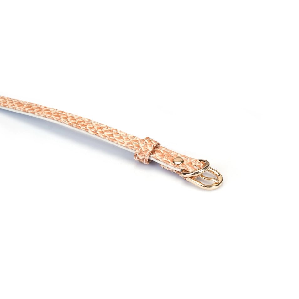 Zalmleren Choker met D-ring – Luxe BDSM Daily Collar Zalmkleurig - Collar - SM-speeltjes