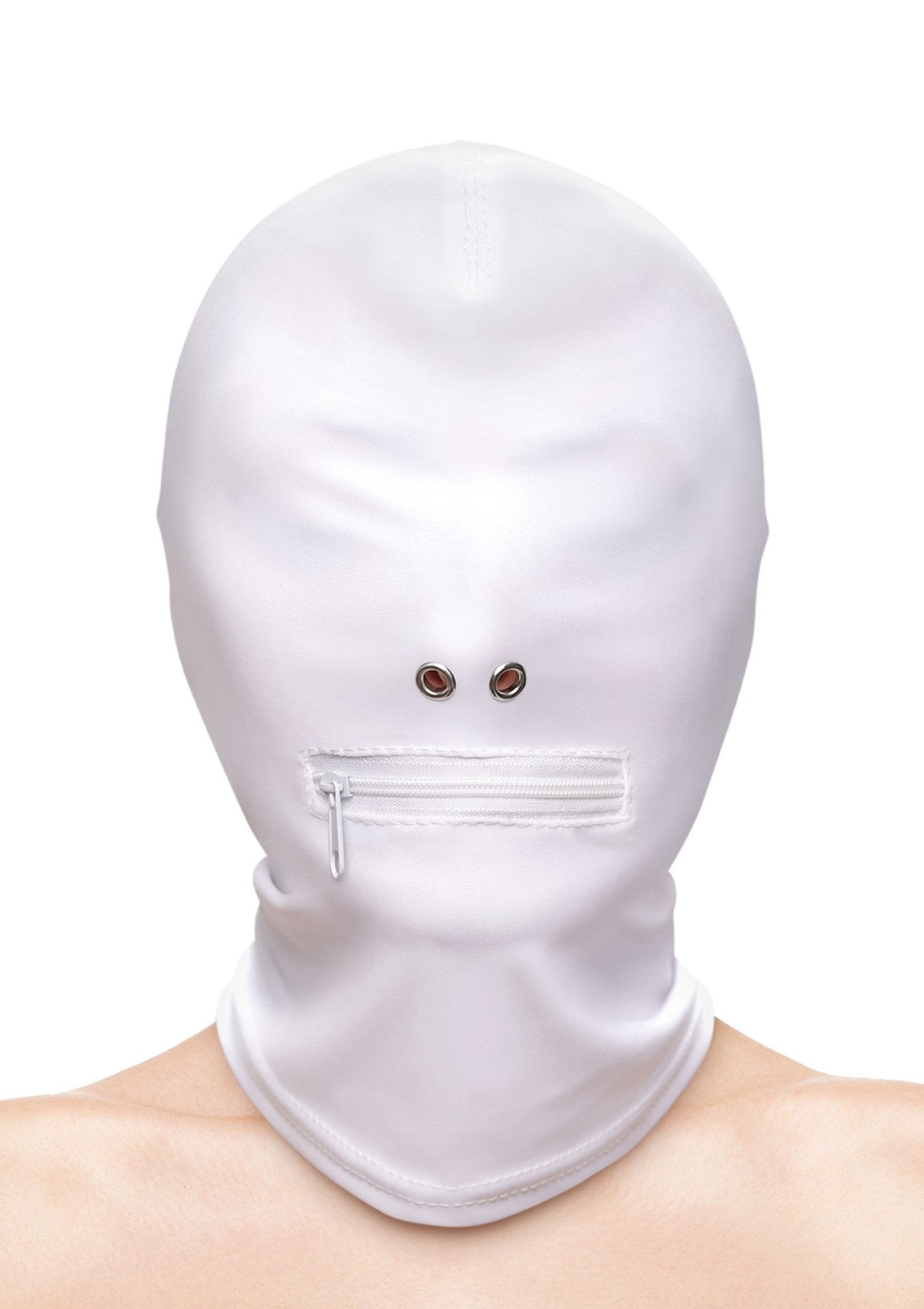 Zippered Mouth Hood Nylon - BDSM Hoofdmasker met Rits Mond & Oogbedekking - Hoofdmasker - SM - speeltjes