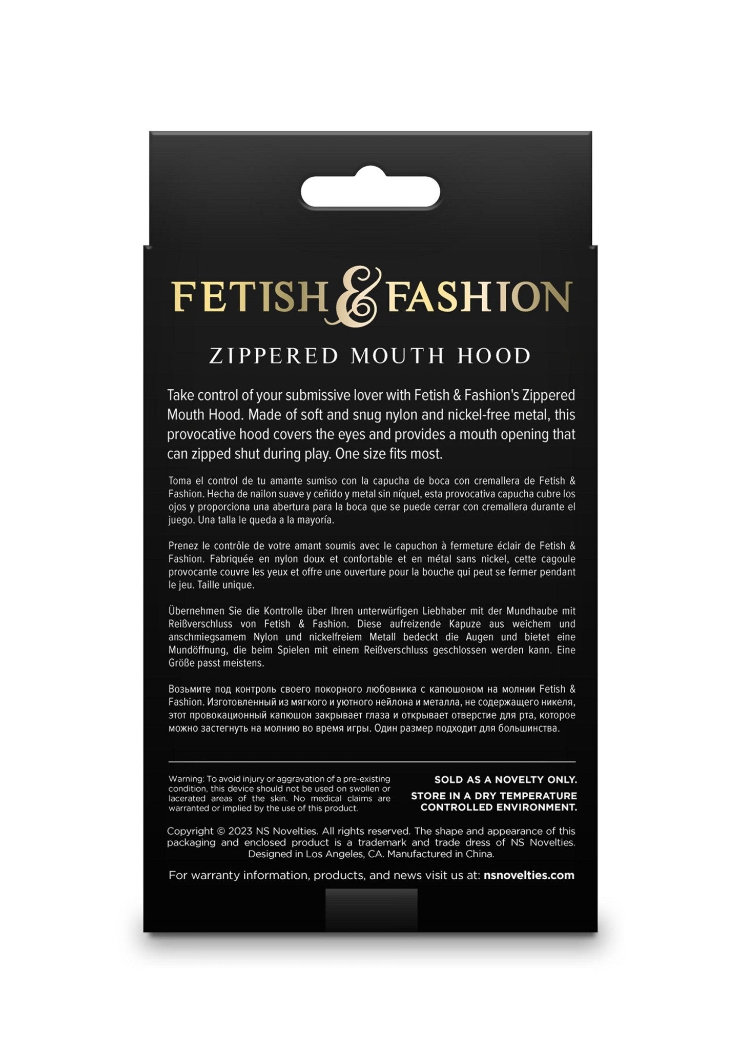 Zippered Mouth Hood Nylon - BDSM Hoofdmasker met Rits Mond & Oogbedekking - Hoofdmasker - SM - speeltjes