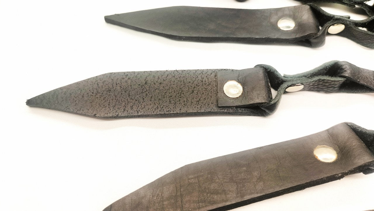 Zwart Leder Gesel 9 Loop Falls - Flogger Zweep Impact Play BDSM - Impact Play - SM - speeltjes