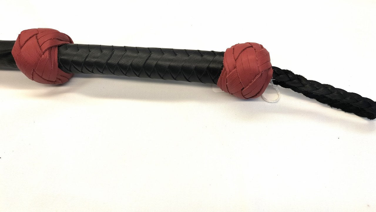 Zwart Rode Dragon Tail 120cm - Leren BDSM Zweep Heavy Impact Toy - Impact Play - SM - speeltjes