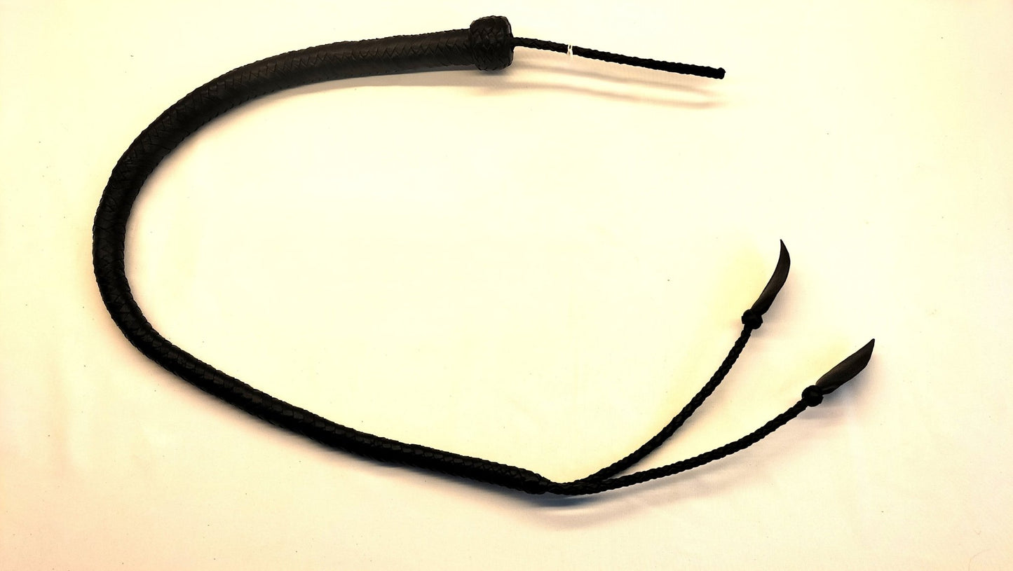 Zwarte Gespleten Snake Whip 99cm - Dubbele Bladjes BDSM Impact Toy - Impact Play - SM - speeltjes