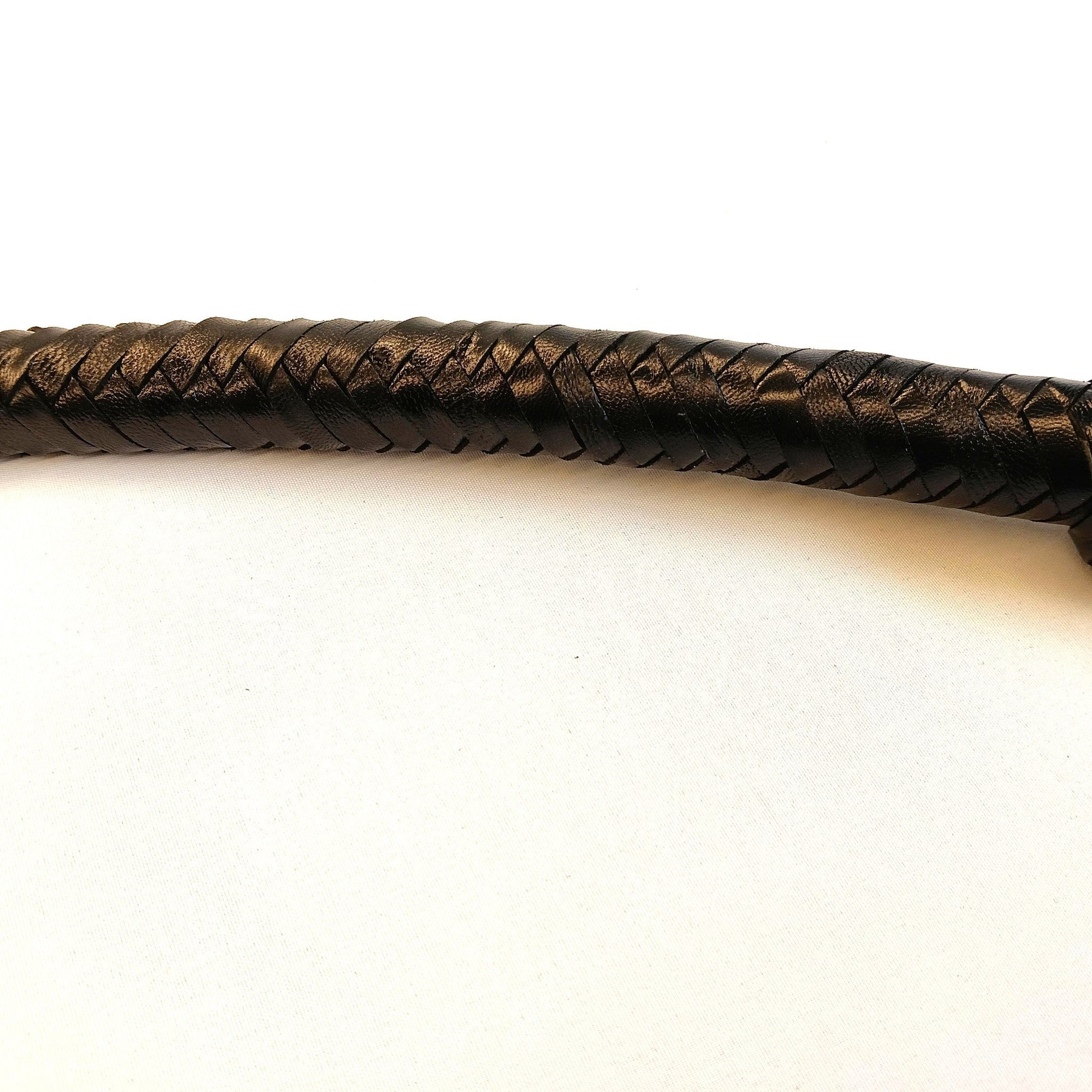 Zwarte Gespleten Snake Whip 99cm zonder Turkse Knopen – Dubbele Bladjes - Impact Play - SM - speeltjes