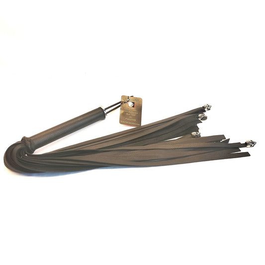 Zwarte Skull Flogger met 7 RVS Skulls – 36 Falls Impact Zweep - Impact Play Flogger - SM - speeltjes