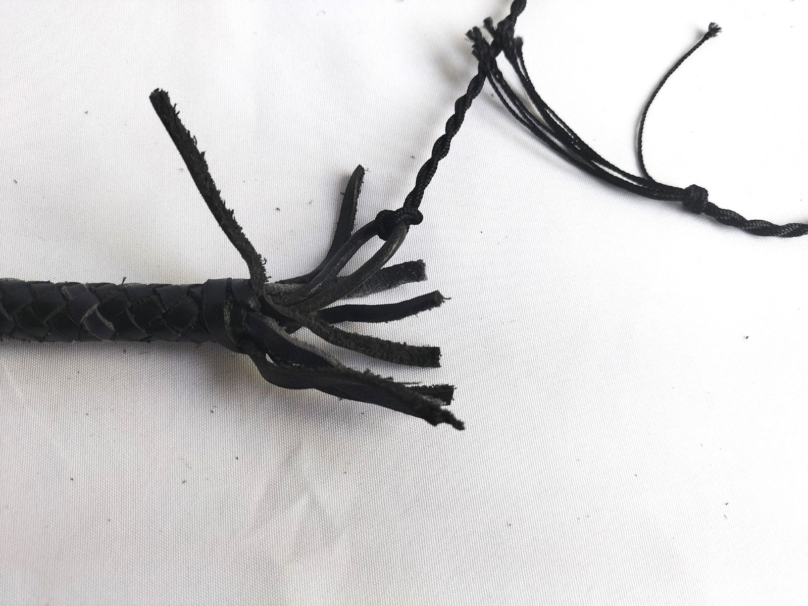 Zwart/paars lederen snake whip met english eye - SM - speeltjes