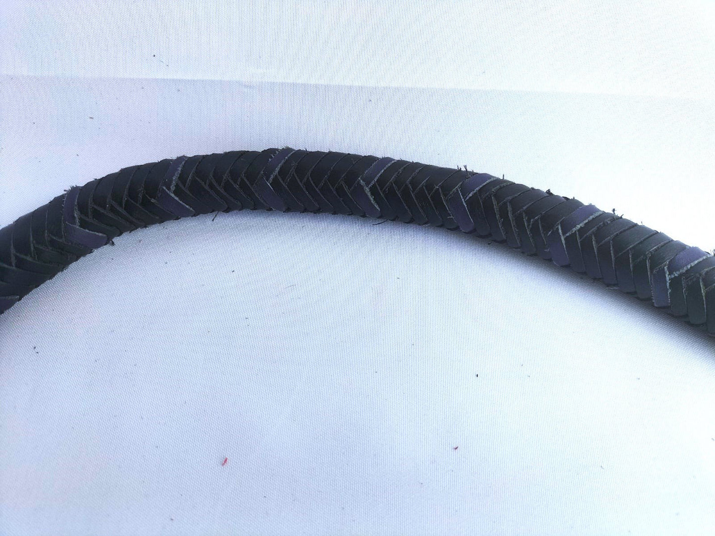 Zwart/paars lederen snake whip met english eye - SM - speeltjes