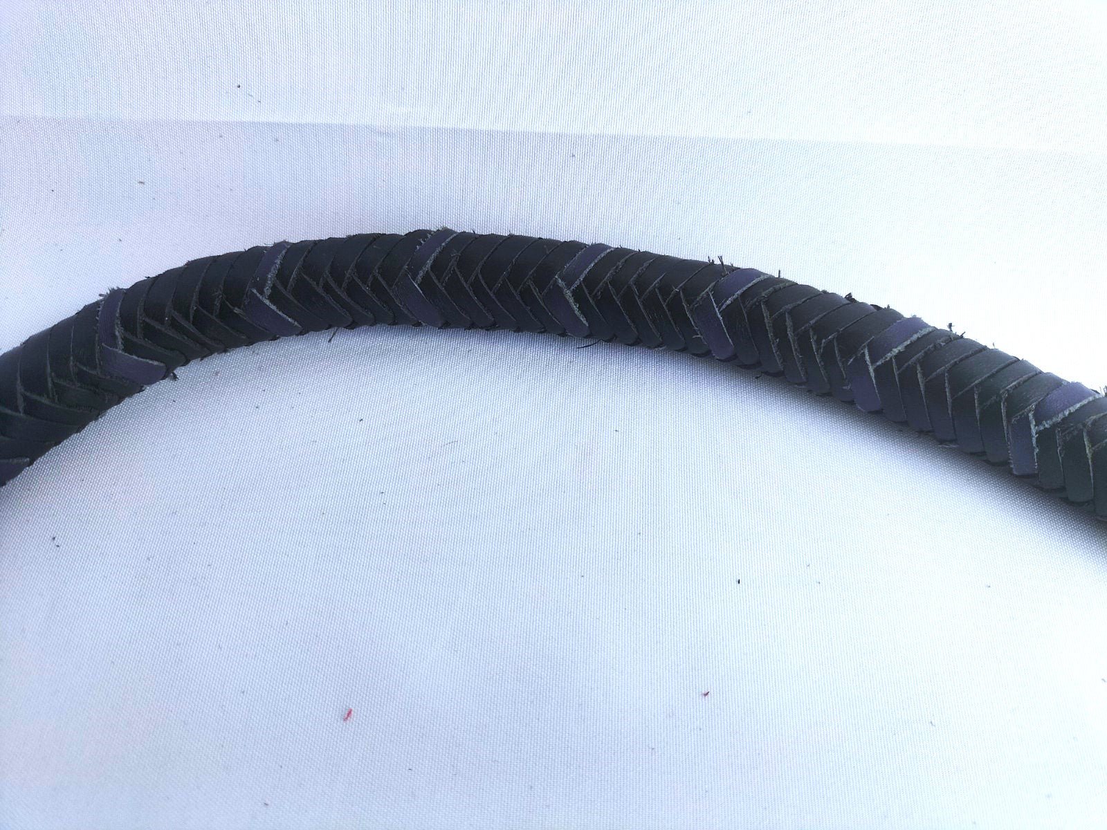 Zwart/paars lederen snake whip met english eye - SM - speeltjes