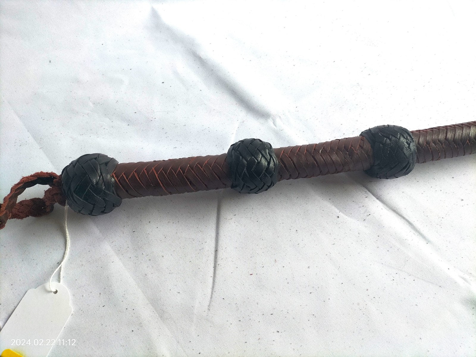 Zwart/whisky gesel met 4 zacht tuigleder falls - SM - speeltjes