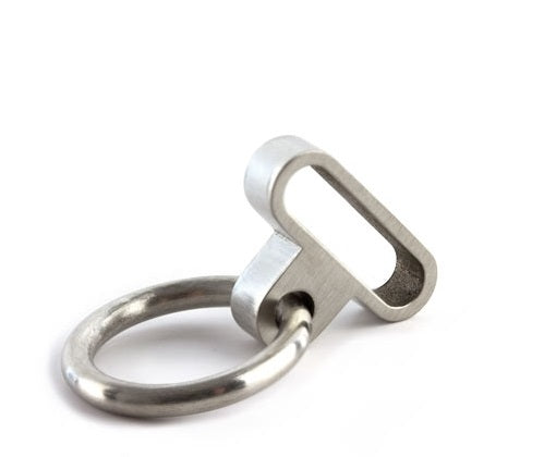 Bracelet Story of O en acier inoxydable brossé MAT taille M avec anneau en O