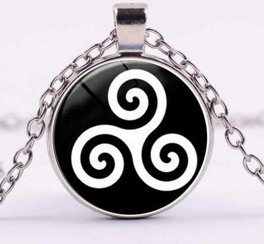 Necklace black and white with BDSM logo