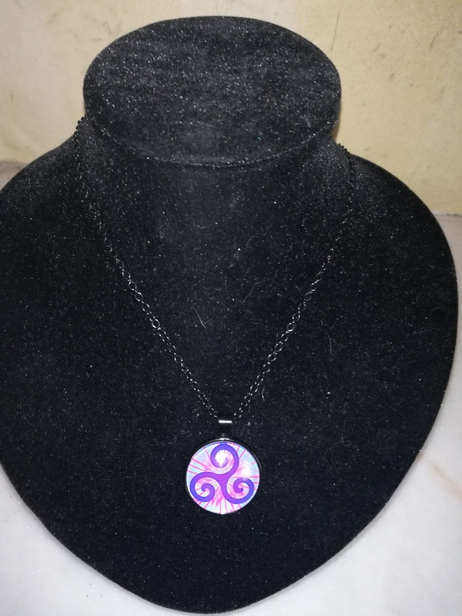 Necklace black with purple BDSM logo