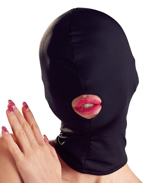 Black stretch fabric head mask