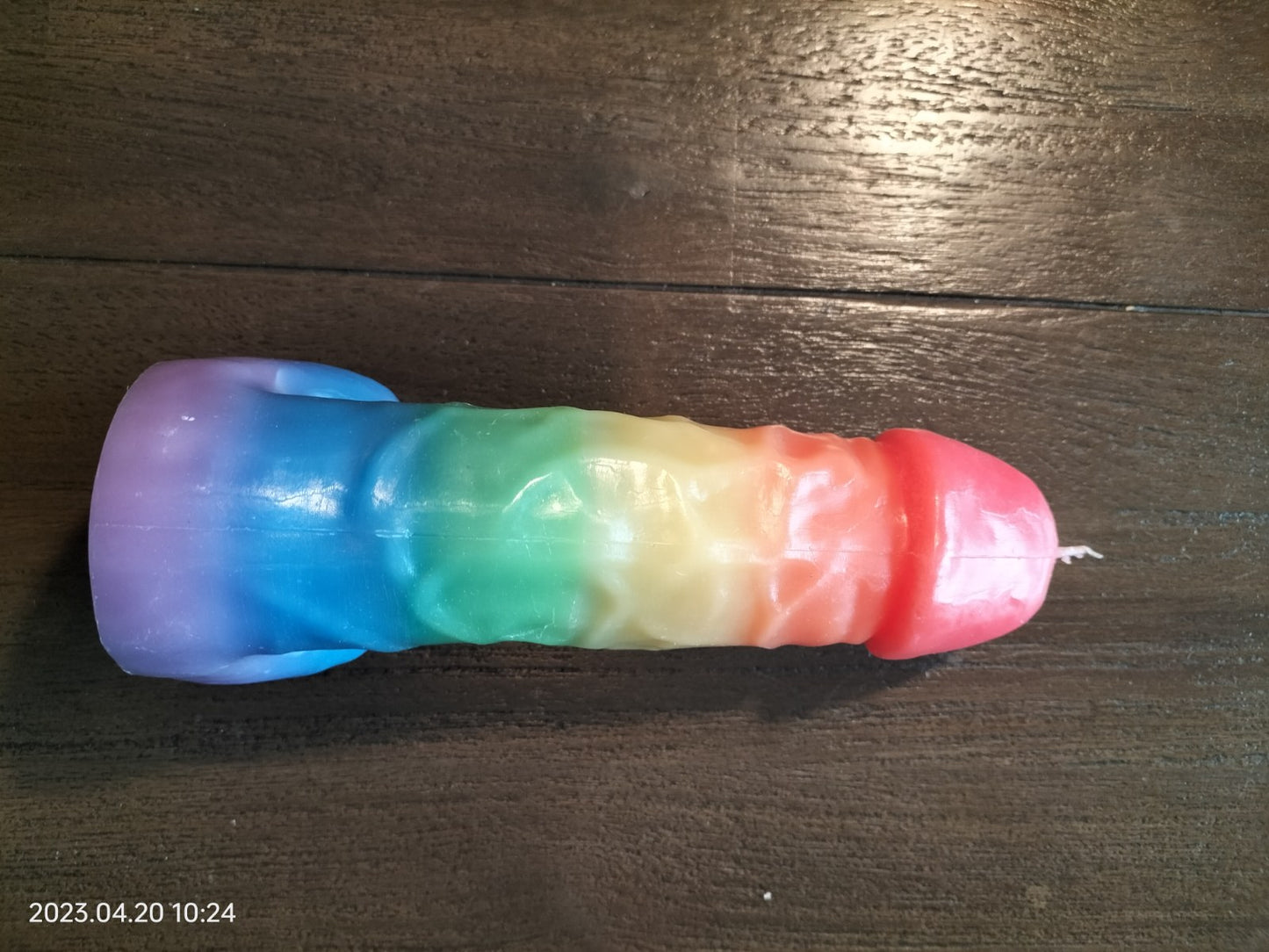 Regenboog penis kaars
