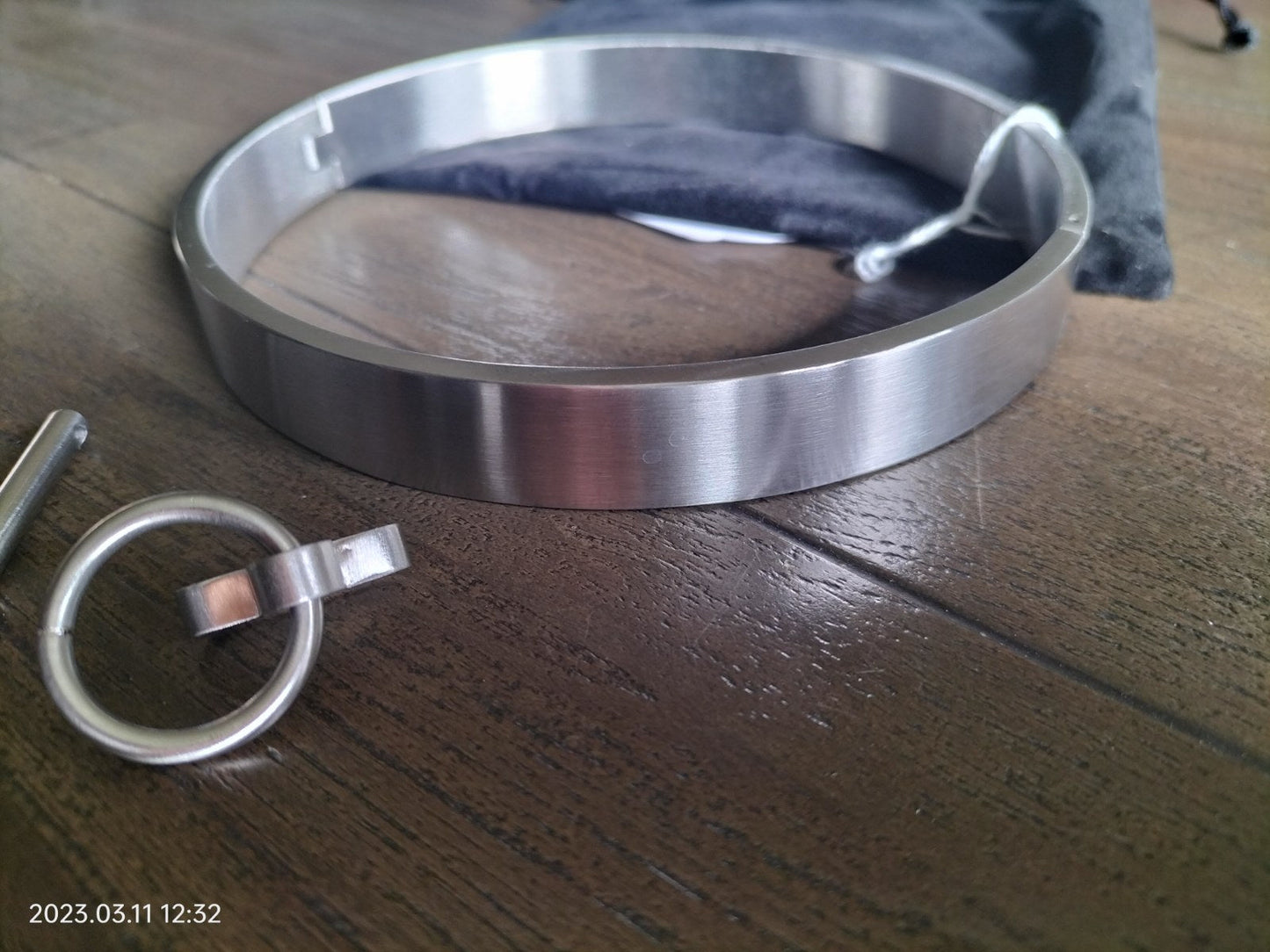 Story of O Stainless steel collar flat glossy polished size S With O ring