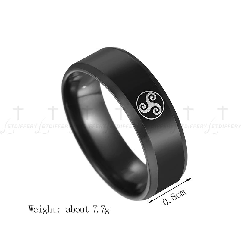 Zwarte ring met BDSM logo maat 6