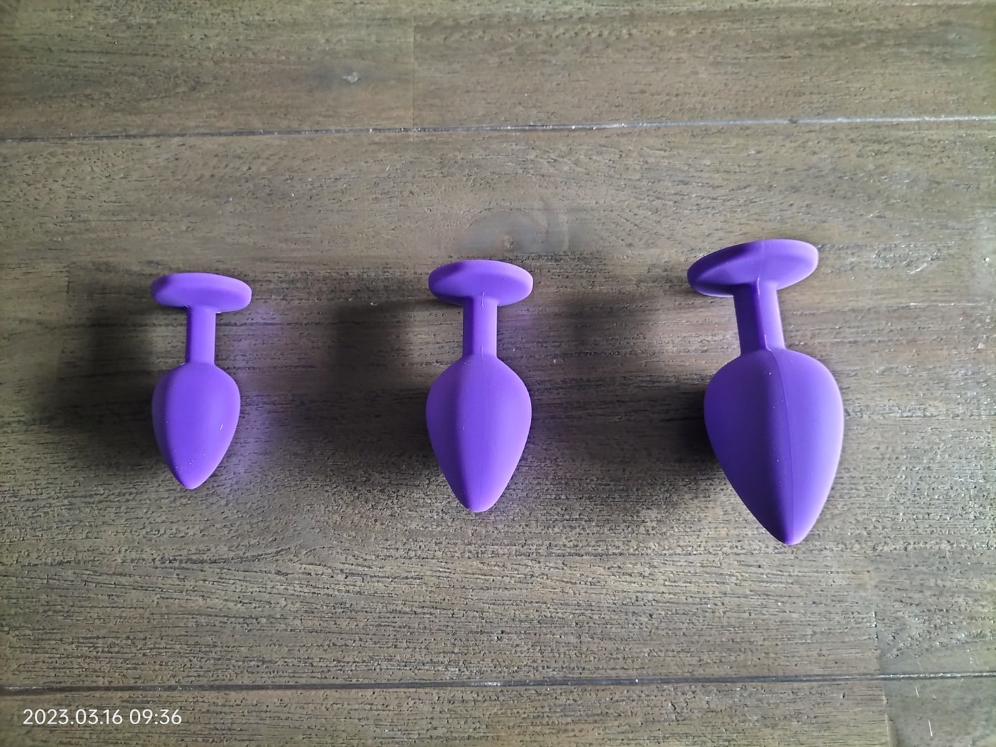 Silicone butt plug purple 3 sizes available