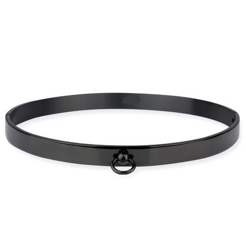 Story of O Black coated stainless steel collar 120 mm diameter