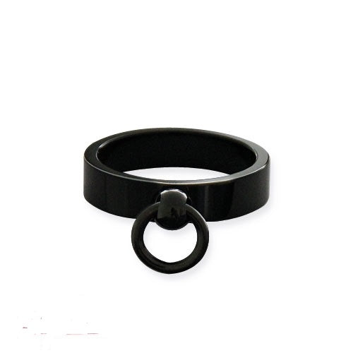 Story of O Stainless steel ring narrow black coated size 48