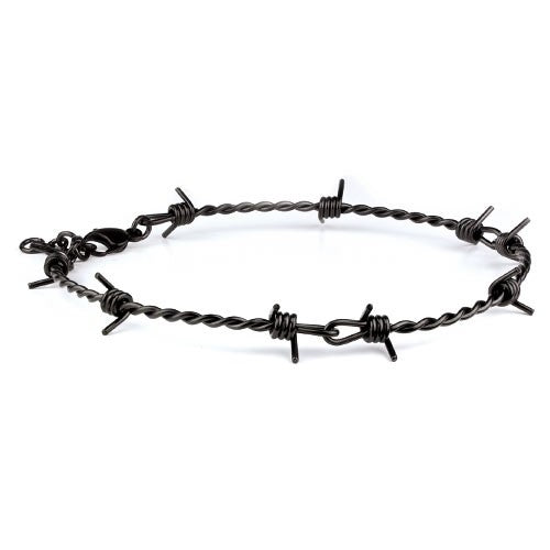 Stainless steel barbed wire collar black