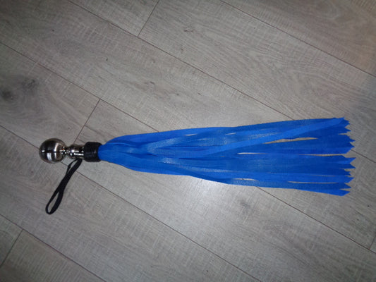 Blue flogger with metal handle