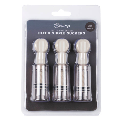 Clitoris and nipple plunger set 3 pieces (white)