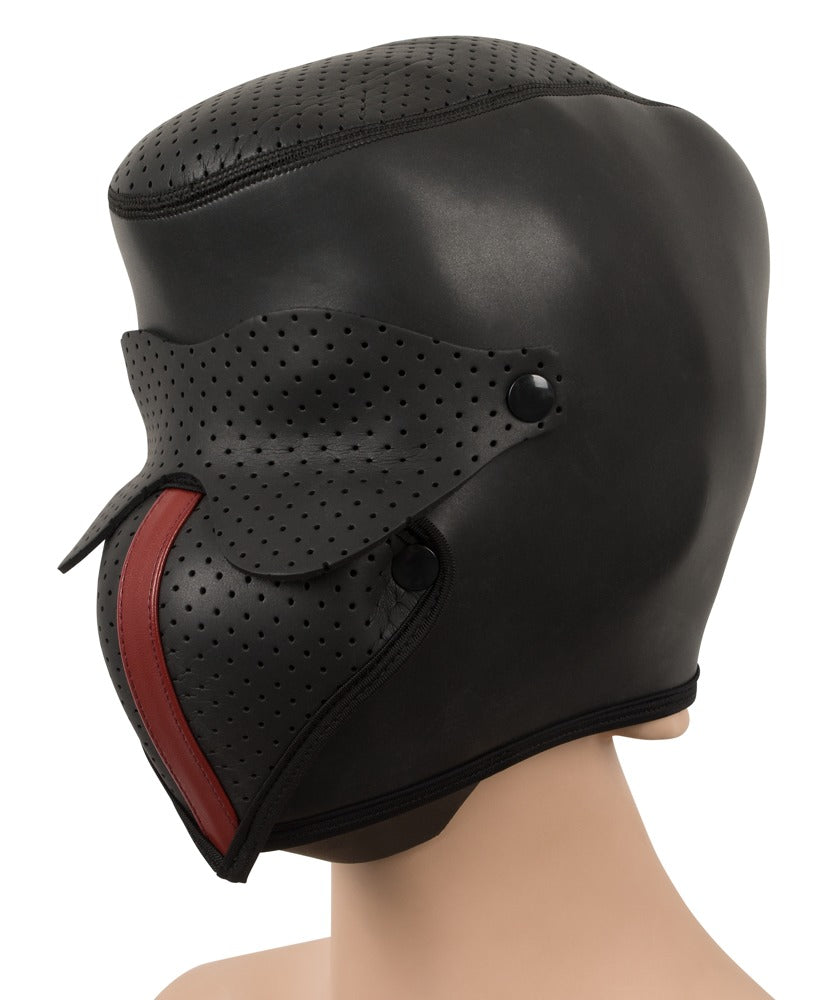 Head mask with dark red accent