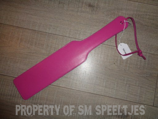 Long pink leather paddle