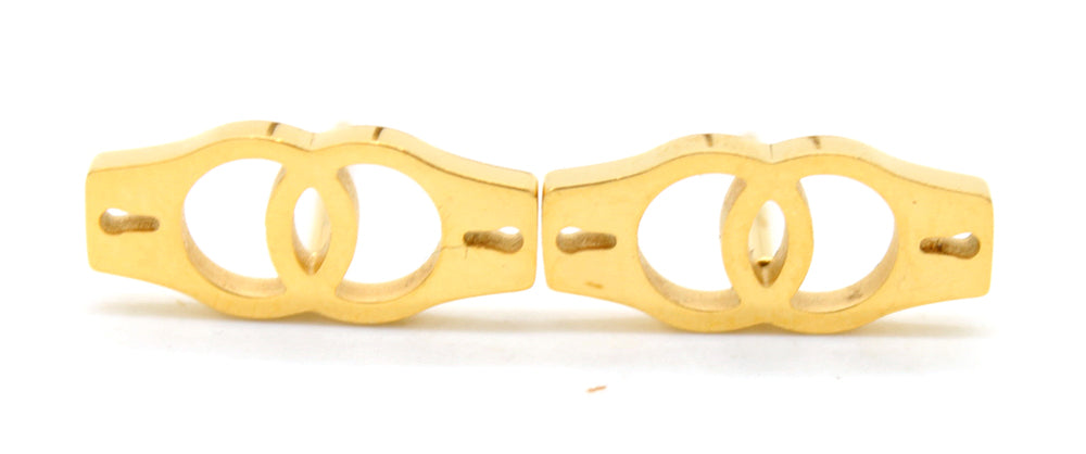 Stainless steel earrings handcuffs gold colored