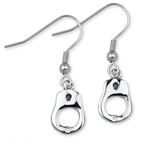 Stainless steel earrings with handcuffs