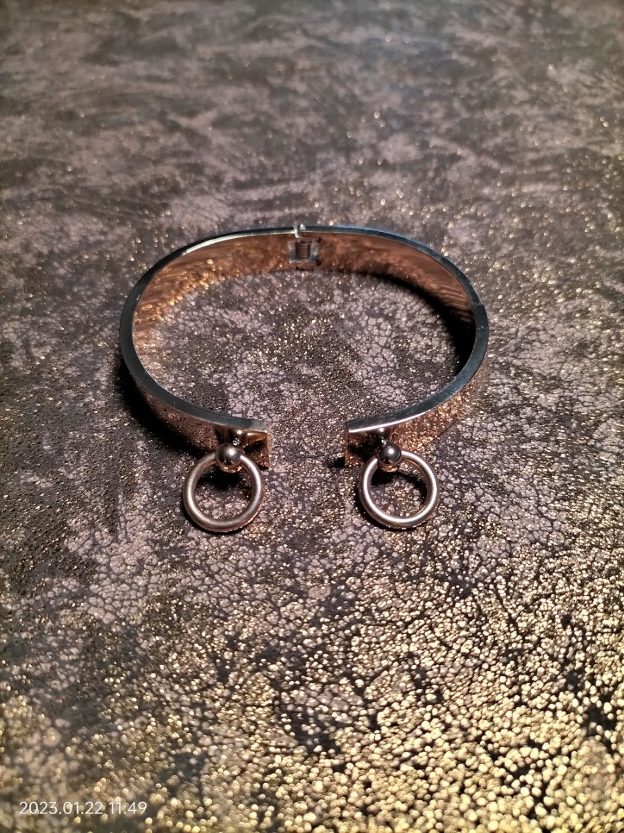 Open armband O-ringen rosé goudkleurig