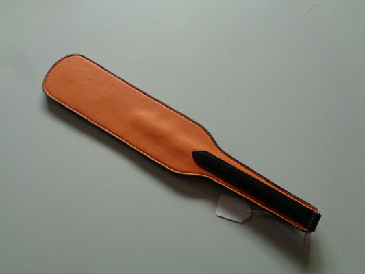 Oranje/zwart lange lederen paddle