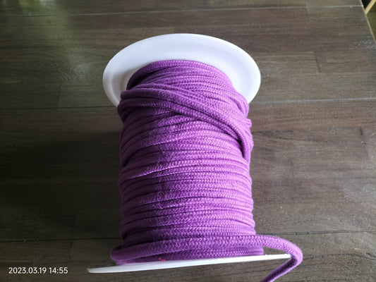 Corde en coton violet 6 mm