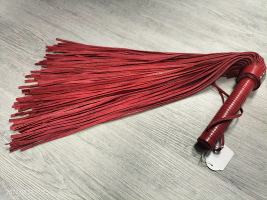 Red leather flogger 100 falls