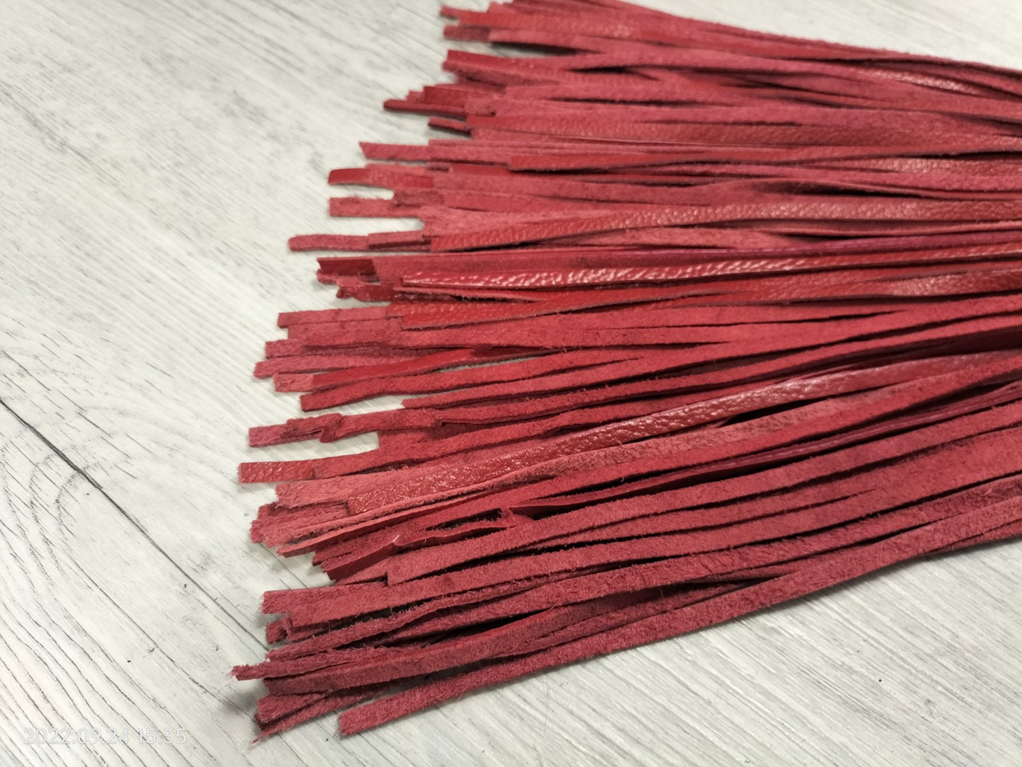 Red leather flogger 100 falls
