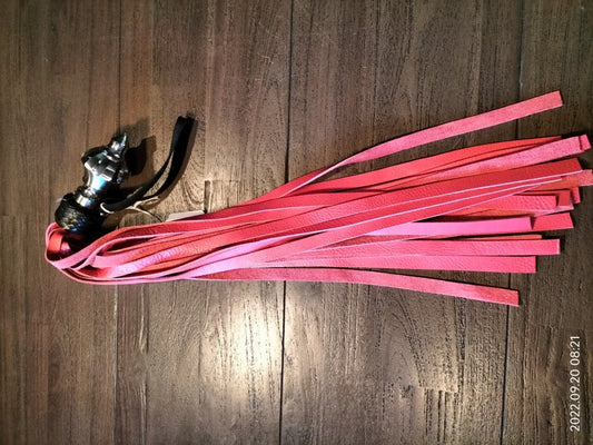 Pink flogger with metal handle