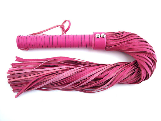 Pink leather flogger 100 falls