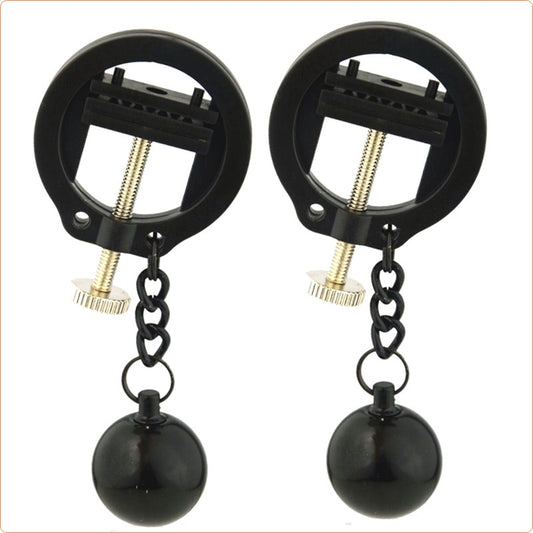 Screw nipple clamps with weights