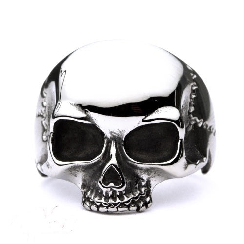 Skull ring RVS maat 56