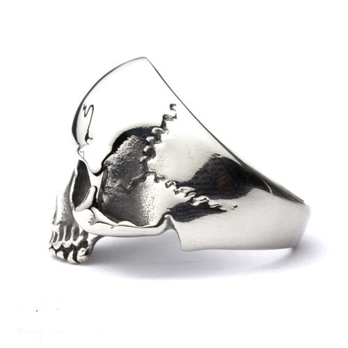 Skull ring RVS maat 56