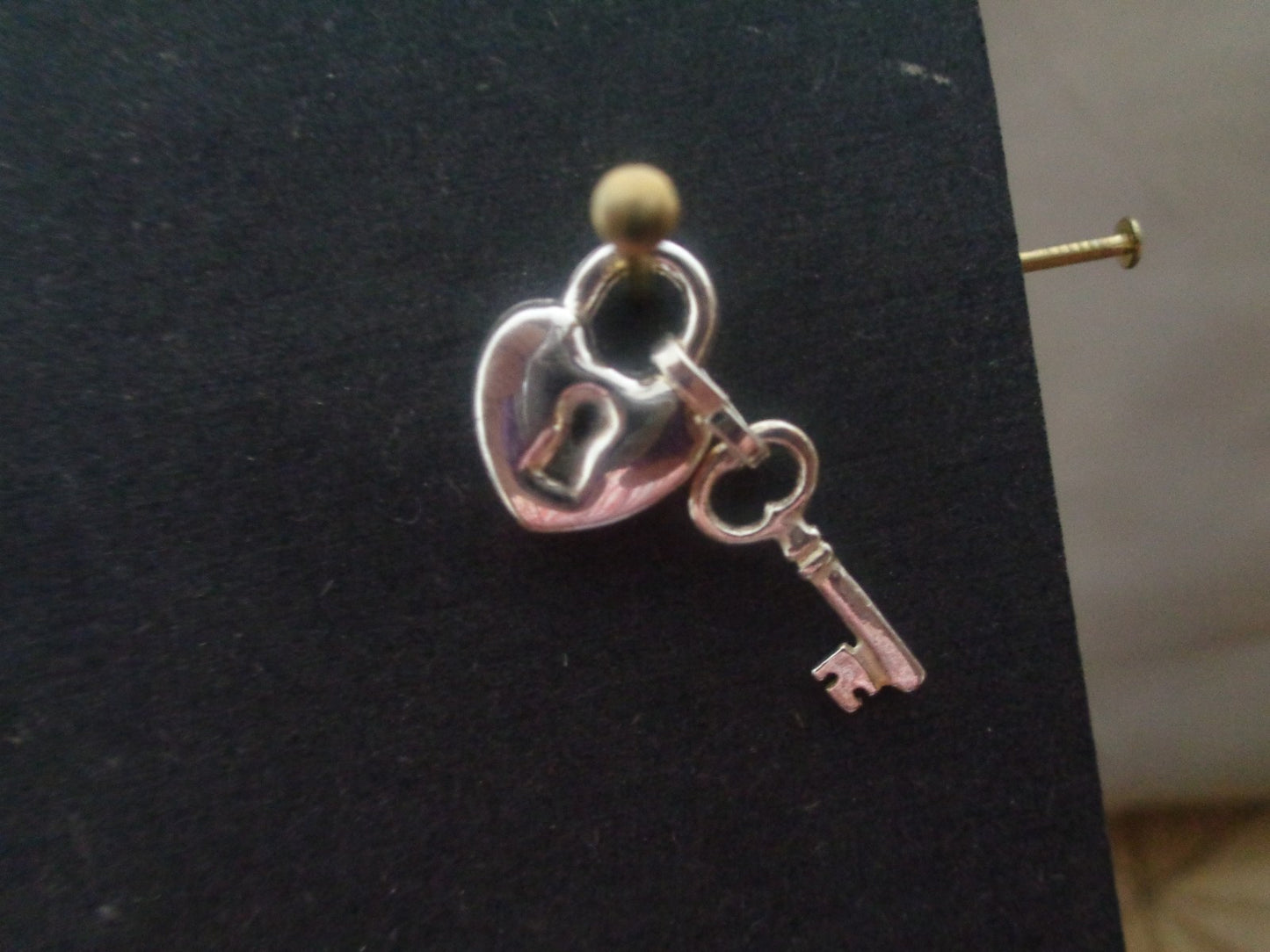 Sterling silver pendant lock - key