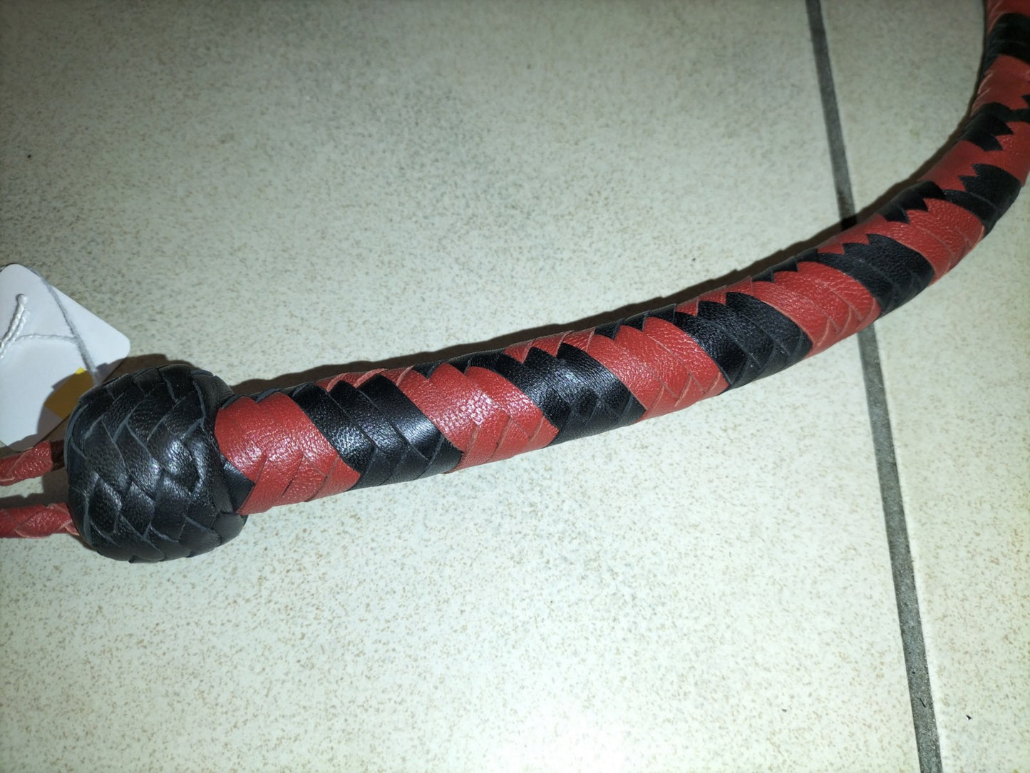 Split leather snakewhip red/black