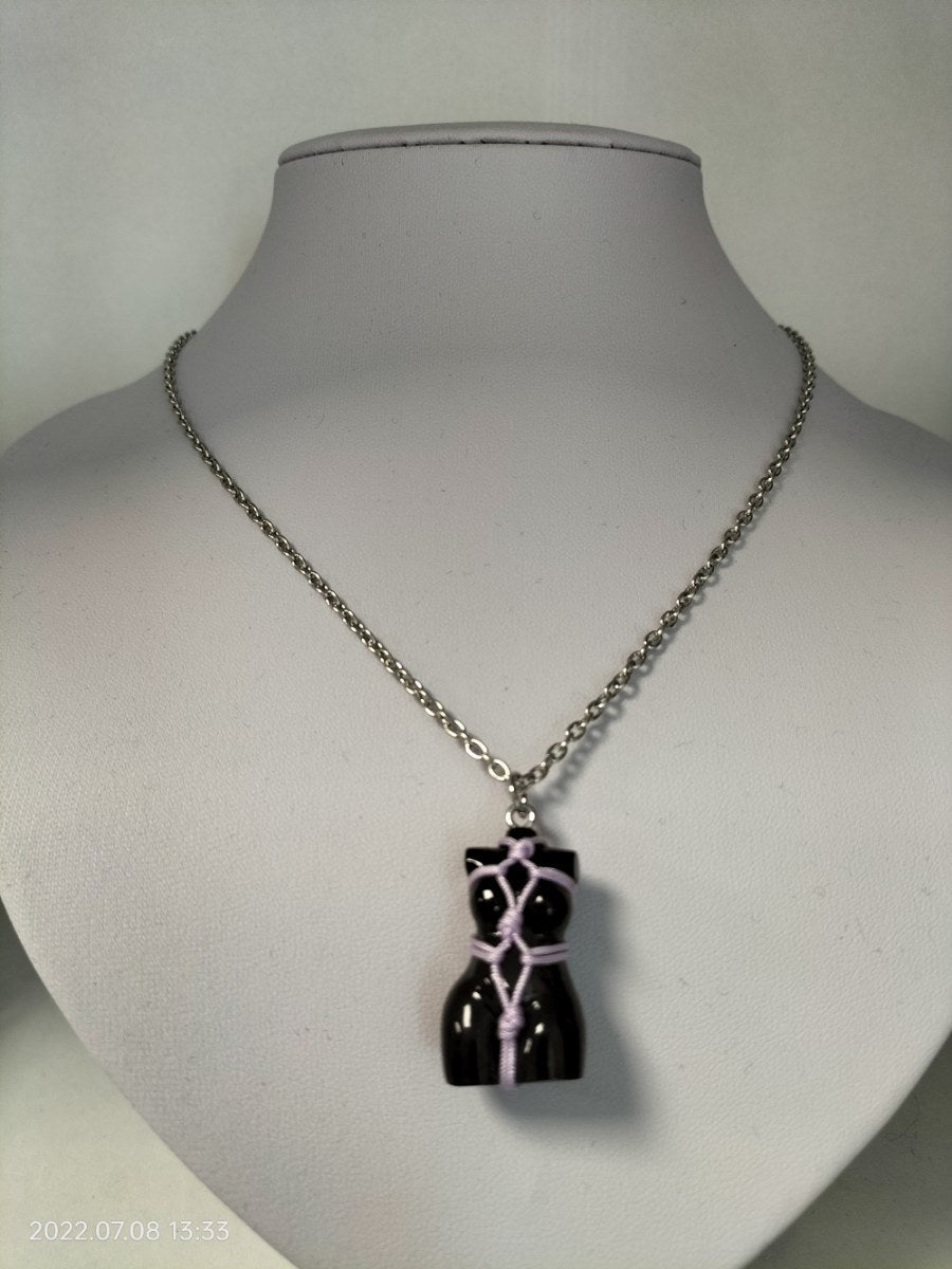 Bondage halsketting licht roze touw - SM - speeltjes