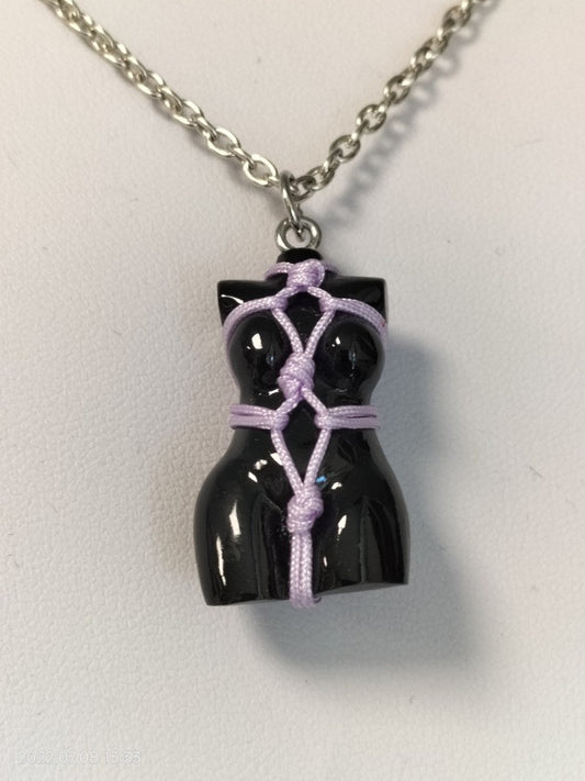 Bondage halsketting licht roze touw - SM - speeltjes