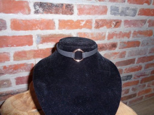 Fluwelen daily collar zwart - SM - speeltjes