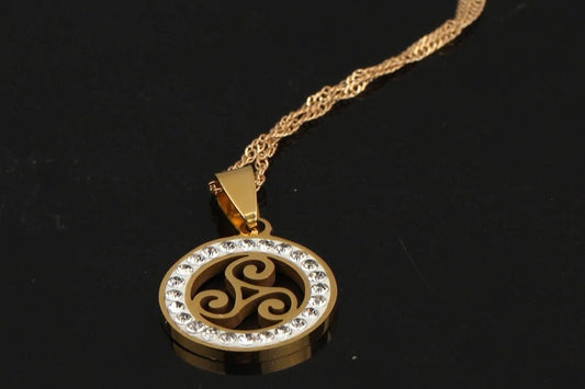 Goudkleurige ketting en hanger BDSM logo - SM - speeltjes