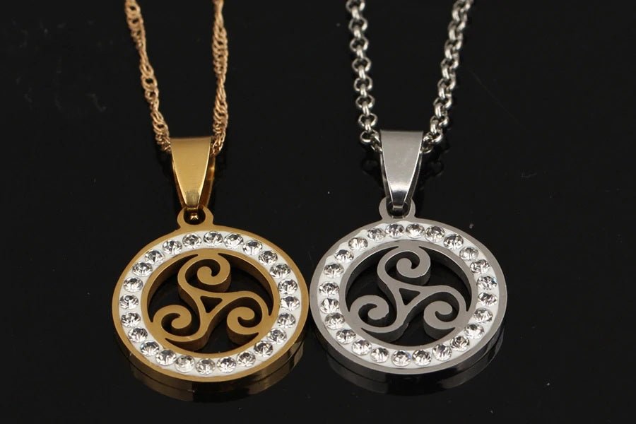 Goudkleurige ketting en hanger BDSM logo - SM - speeltjes