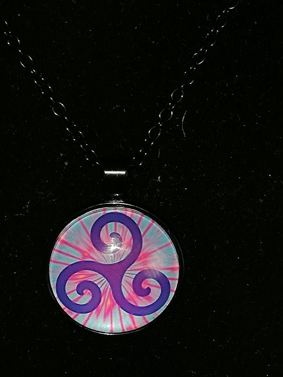 Halsketting zwart met paars BDSM logo - SM - speeltjes