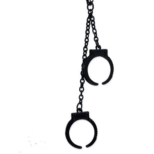 Ketting met handboeien zwart RVS - SM - speeltjes
